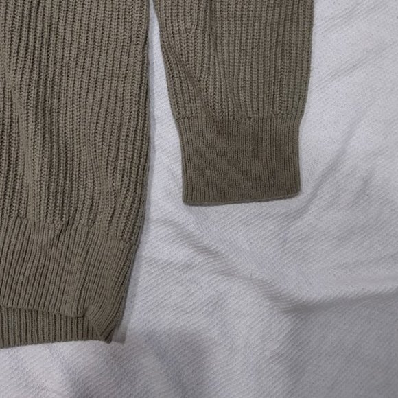 TALBOTS OLIVE GREEN KNIT PULLOVER 1/4 ZIP SHORT WAISTED CROPPED DROP SHOULDER 2X - Picture 2 of 9